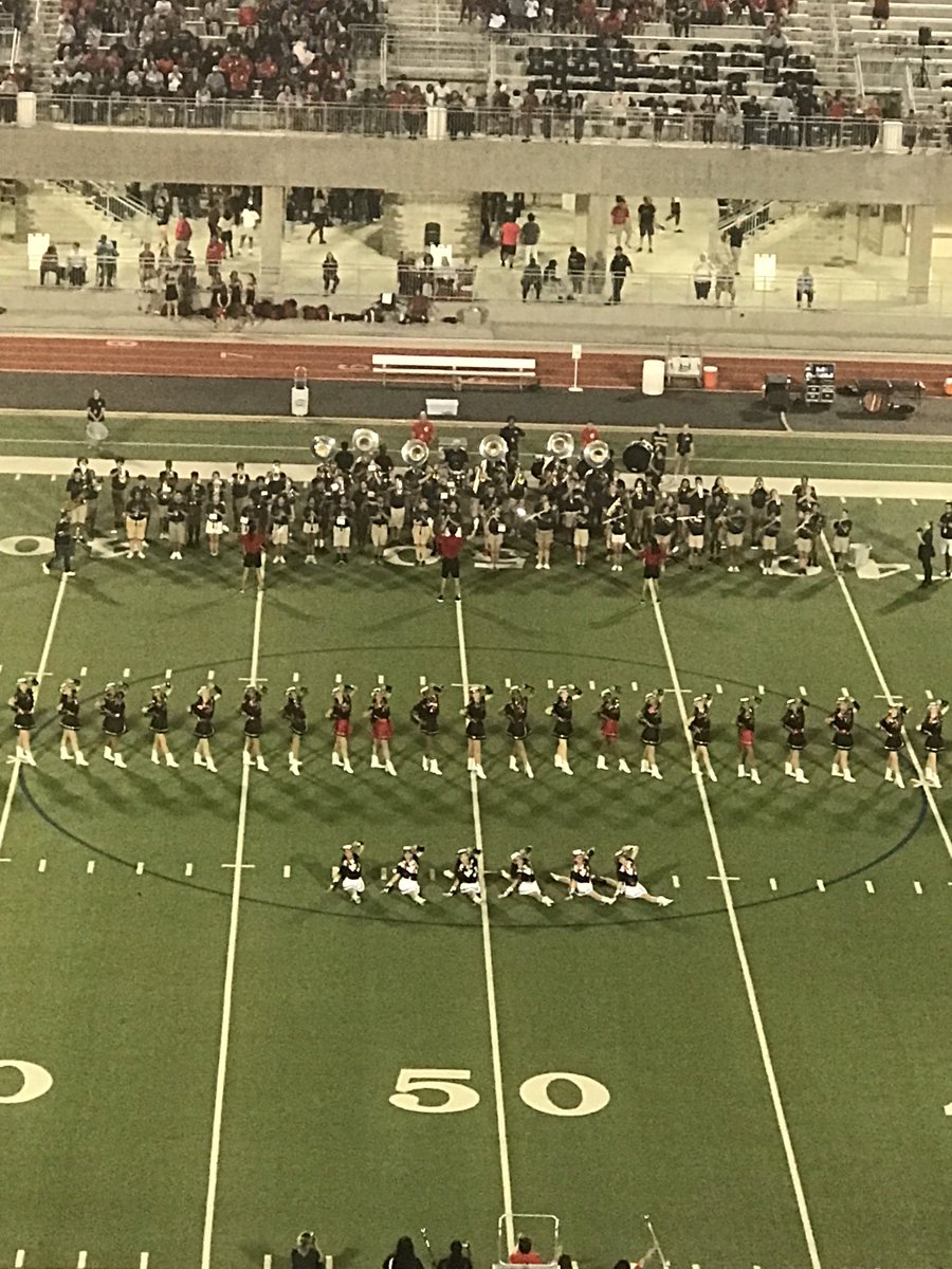 Tracy1025cfb's tweet photo. Creekview Chevals saluted America during their halftime performance!  ⁦@CFBISD⁩ #cfbproud https://t.co/m4uOwqsOw3
