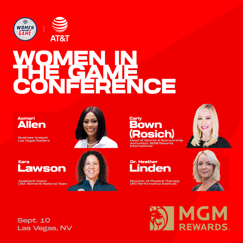 USABYouth's tweet photo. Just ONE WEEK between us &amp; the USA Basketball Women in the Game Conference Las Vegas!

We are so excited to have @Ms_AomoriLynn, @CarlyRosich, @karalawson20 &amp; @heatherlinden as the speaker lineup!