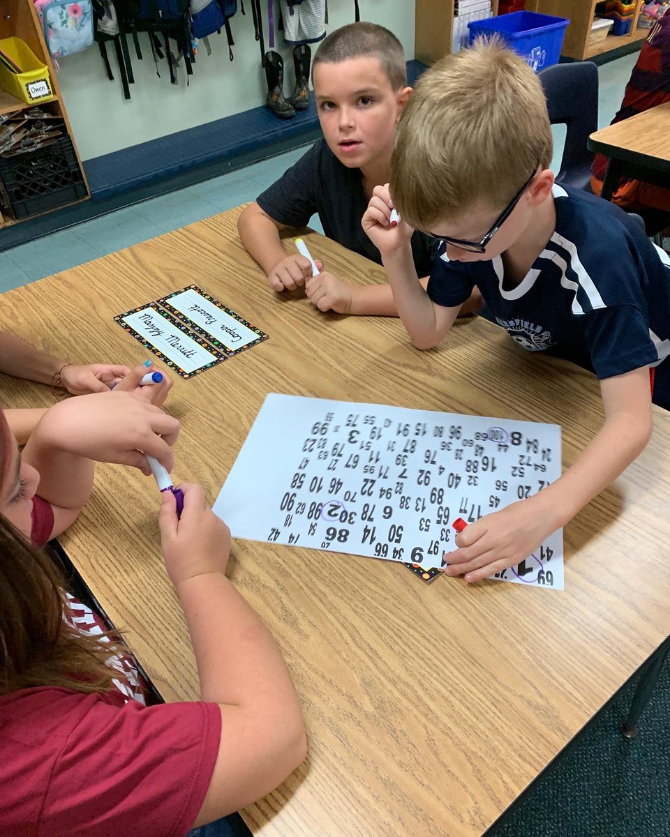 Lots of collaborative math this week: finding the numbers 1-100!