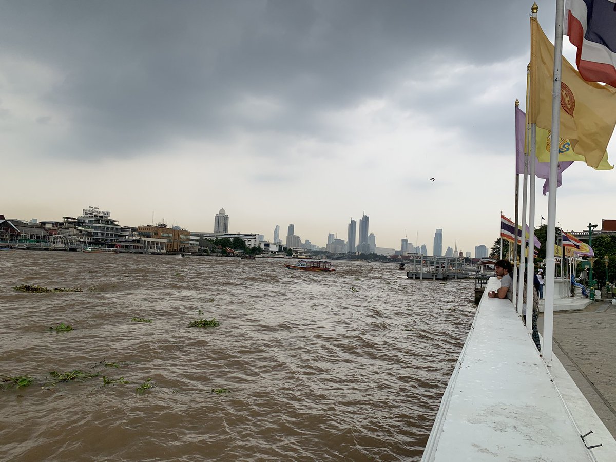 erichwolff's tweet photo. The famous Chao Phraya river in Bangkok in a stormy afternoon! #yourlocalriver View from the #watarun complex https://t.co/s01ZBbQO2T