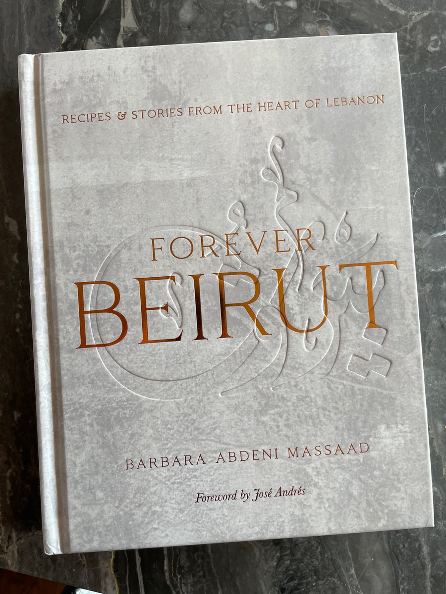 Stoked to happen upon “Forever Beirut” here in Seattle. A beautiful Lebanese cookbook by <a href="/BarbaraMassaad/">Barbara Massaad</a>