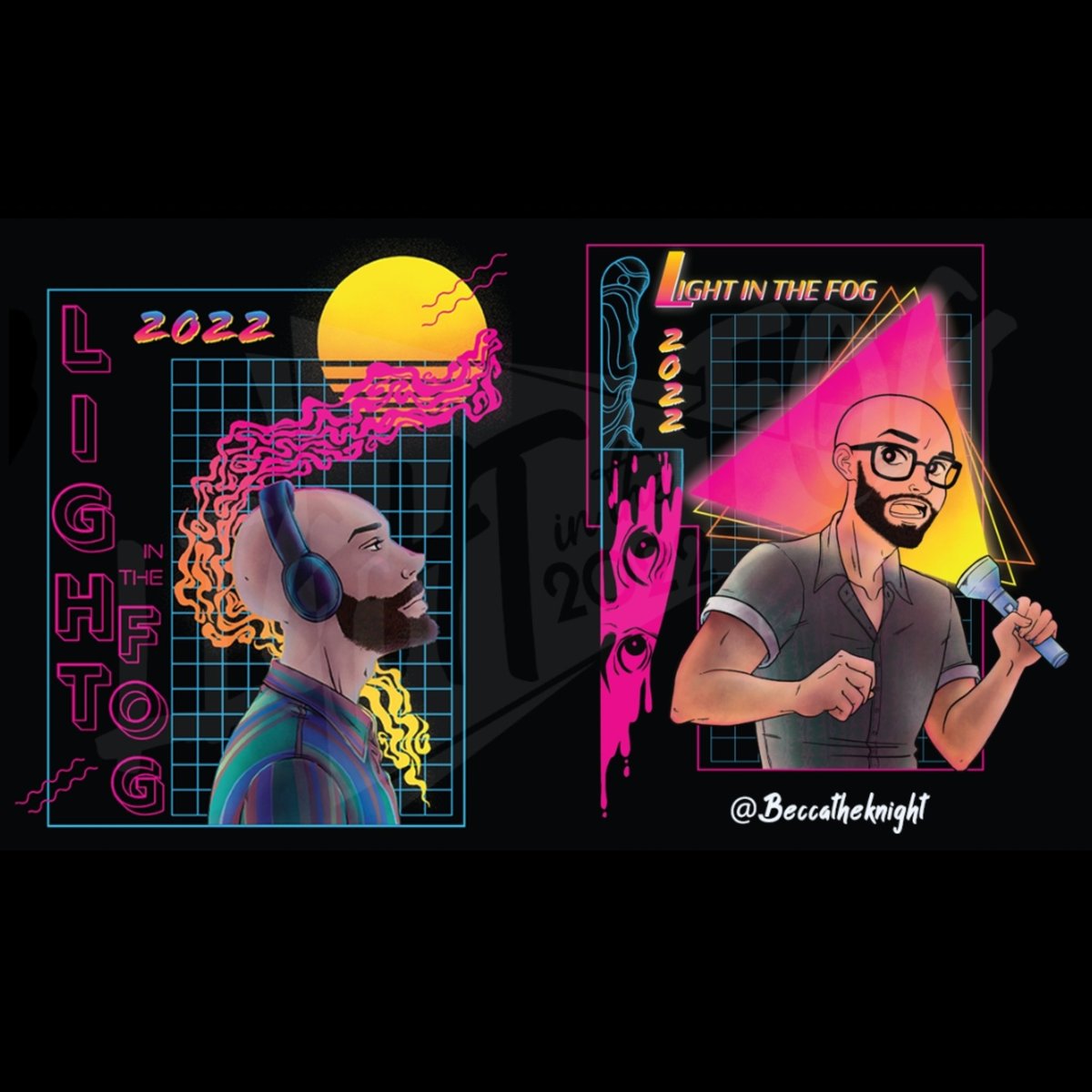 LITFDbDEvent's tweet photo. We're proud to announce our 2022 Light in the Fog branding and ART/MERCH WINNERS! 

Items with these images will be available during the event!

Congratulations to our winners @sleepyjazel , @Evariste_Ink &amp; @beccatheknight ! 🥳💙

#DeadbyDaylight #intothefog #lightinthefogevent https://t.co/uSOKF6pyVb