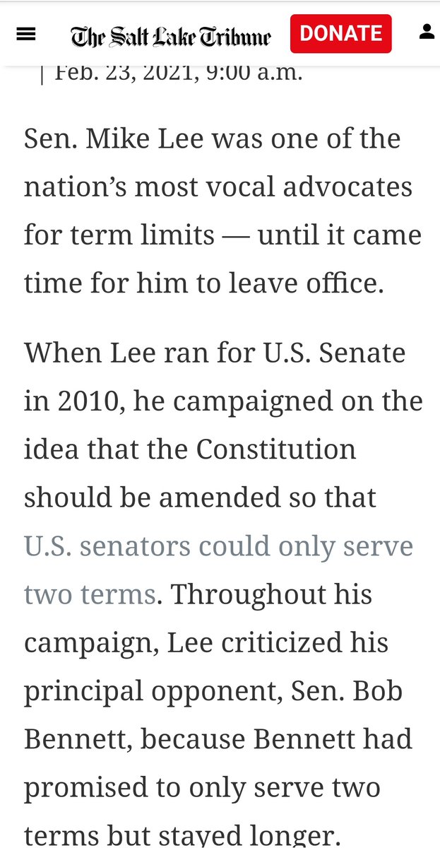 theonlyju1's tweet photo. Dear #utpol & nat'l reporters- If you see @MikeLeeforUtah @SenMikeLee, will you please ask him for us (all Utahns):
"You said very clearly when first elected you'd only serve 2 Senate terms. So why are you currently running for a 3rd?"
#SeditionHasConsequences
#EvanForUtah https://t.co/Yc8z9x6qGM