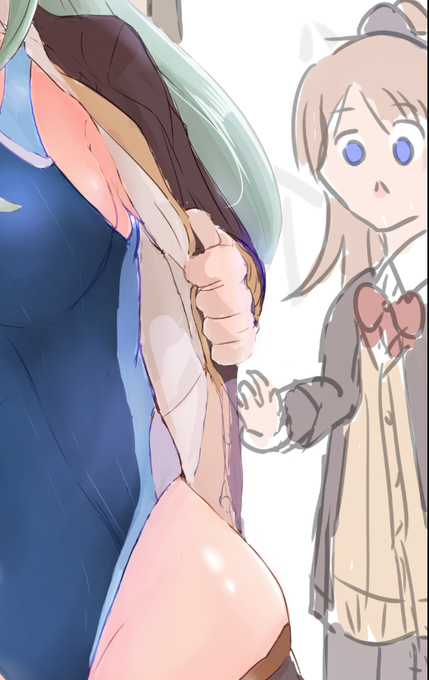 #繋がらなくていいから俺の描くデフォルメを見てくれ 
交渉絵の後ろにいる絵を載せますね。 