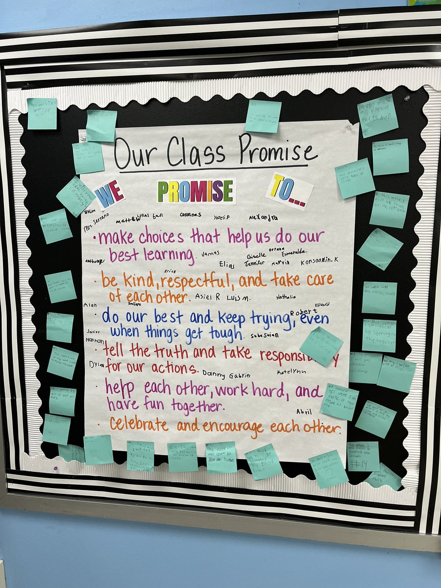 Ss brainstormed ideas for our Class Promise and we put them all together to create this… #wdsd7
