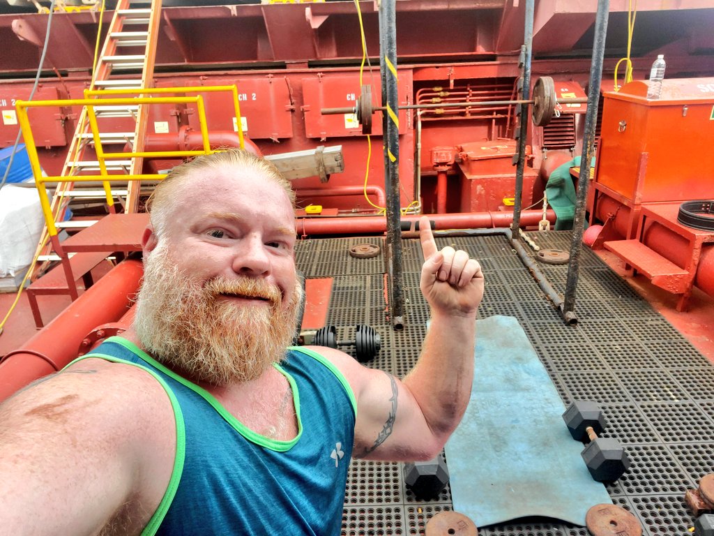 RedbeardILRCSAA's tweet photo. Feelin like a soup sammich. Have this upper respatory bug for a few days now. Just feel weak. Still doing squats, floor press rows and Flys this morning. Gotta take advantage of the calm seas while I can💪🏻

#StrengthTraining #PowerLifting #sailor #Pirateslifeforme #3rdMate https://t.co/atYtz4D3gw