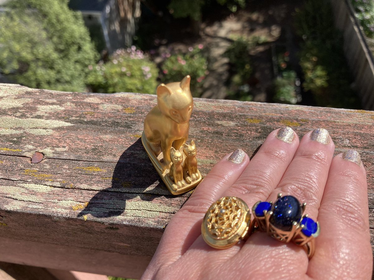 shivaunsay's tweet photo. I’ve had my own Bastet With Kittens statue for decades… 🐈 #bastet #egyptian #catgoddess #bornpagan #raisedcatholic #bowdowntoher #thoushaltnotputfalsegodsbeforeme https://t.co/OfEKYz3hY7