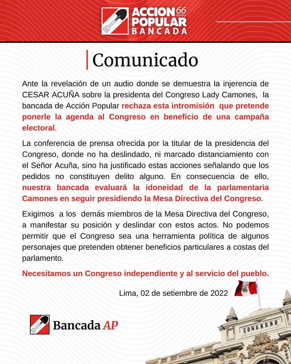 Bancada Acción Popular 🇵🇪 tweet media