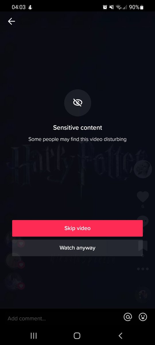 SnapeMikaela's tweet photo. Ma video blocker car Harry Potter c'est trop choquant alors les gens qui disent que c'est pour les enfants merci d'arrêter 😀

#HarryPotter #tiktok https://t.co/4Th2TcVg6C