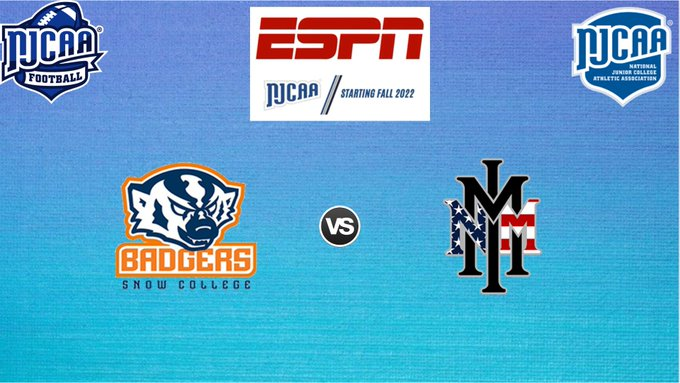 🚨 NJCAA Football
🏈 Snow vs New Mexico Military
📽️ Live Streaming - is.gd/4OosvX
🗓 Sat, Sept 3 2022
⏰ 7:00 PM
📍 Roswell, NM/Wool Bowl
@FaiivaeAnthony @Micah_Lopez3 @LoiMauga <a href="/P4trickBrennan/">Patrick Brennan</a> <a href="/titomoronta_BG/">Tito Moronta</a> <a href="/AiseaMahina/">Don ‘Aisea Mahina</a> <a href="/PDindinger/">Peter Dindinger</a> <a href="/Grant4Anthony/">|PAC-MAN|🕹</a> <a href="/DrewLasater3/">Drew Lasater</a>