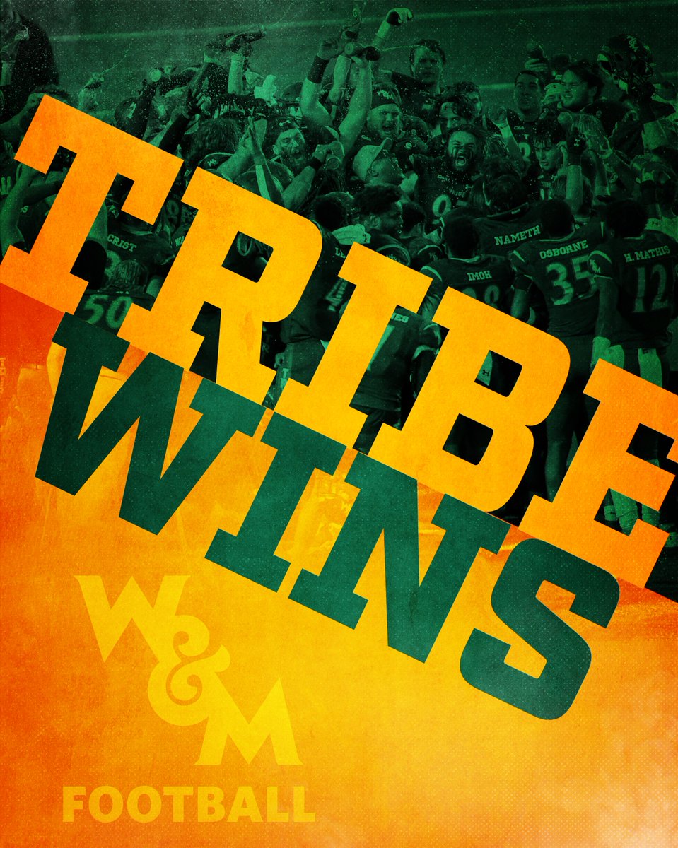 WMTribeFootball's tweet photo. 𝙏𝙍𝙄𝘽𝙀 𝙒𝙄𝙉𝙎‼️

FINAL  |  W&amp;M 41, Charlotte 24

#GoTribe https://t.co/nSXk7AViRX