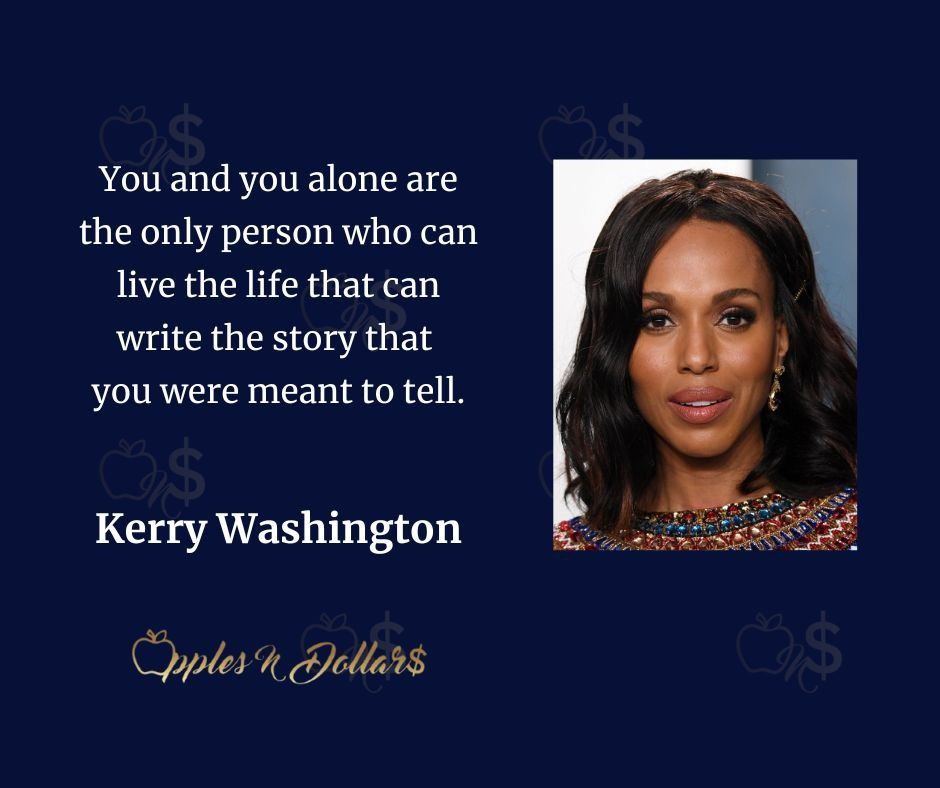 applesndollars's tweet photo. You and you alone are the only person who can live the life that can write the story that you were meant to tell. - Kerry Washington
Follow Apples N Dollars for exciting content!
#applesndollarsdailymotivation
#kerrywashington
#you
#alone
#onlyperson
#livelife
#write
#story https://t.co/6KKcXYOoma