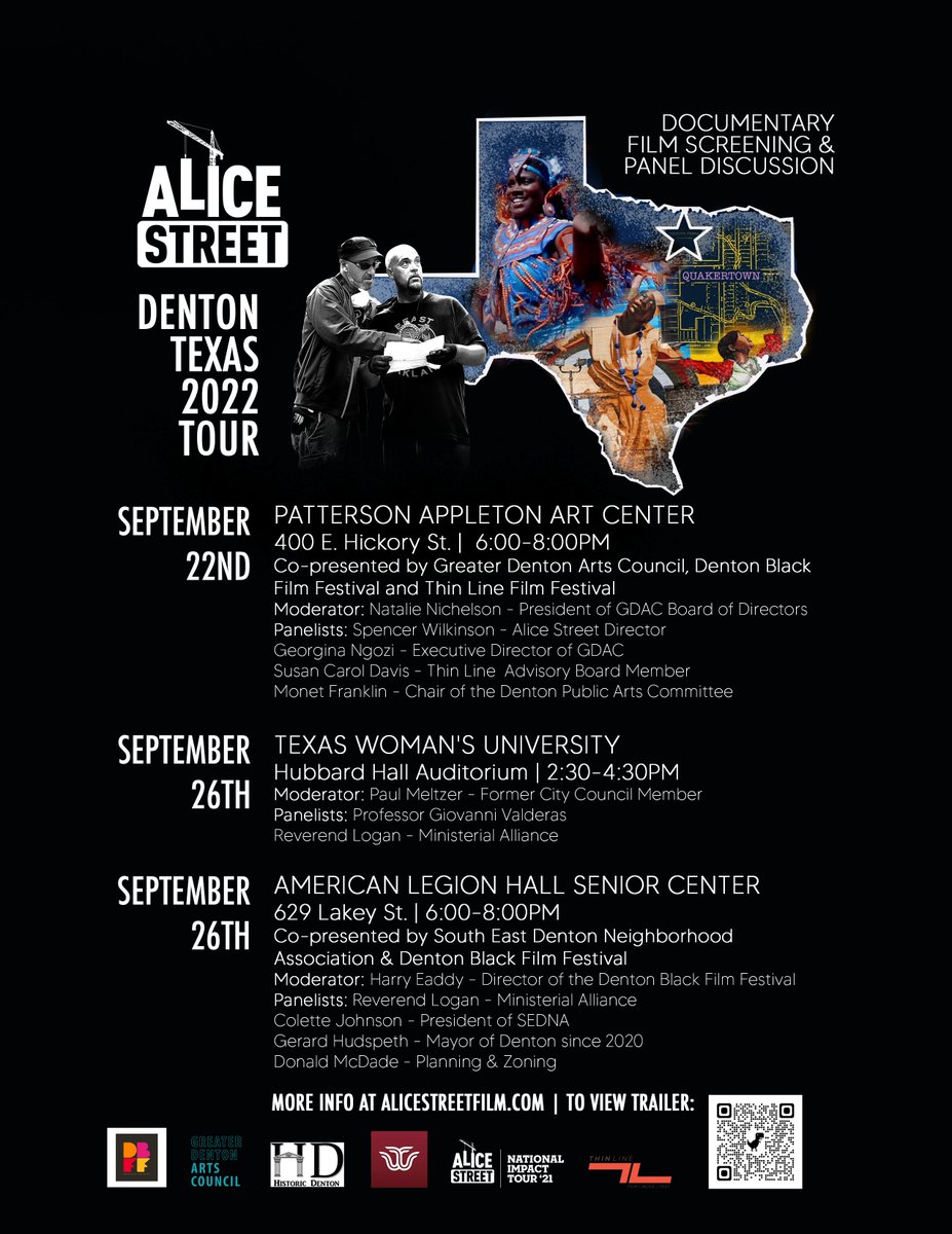 DentonBFF's tweet photo. #DBFF partnered with @DentonArts to present a Free film screening of 'Alice Street' and panel discussion with director Spencer Wilkinson.
-
Sign up for our newsletter for 'First2Know' notifications of #freescreenings in DFW https://t.co/HwCAhPQnOI