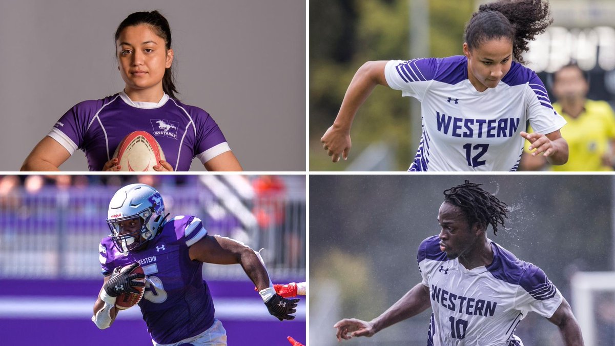 WesternMustangs's tweet photo. Mustangs In Action Today - Saturday, Sept. 3
⚽ vs. McMaster - 1pm (Women) &amp; 3:15pm (Men) - Mustangs Field
🏉 Women @ Toronto - 7pm
🏈 @ Laurier - 7pm
#RunWithUs #WesternMustangs https://t.co/ATRaAq6IL6