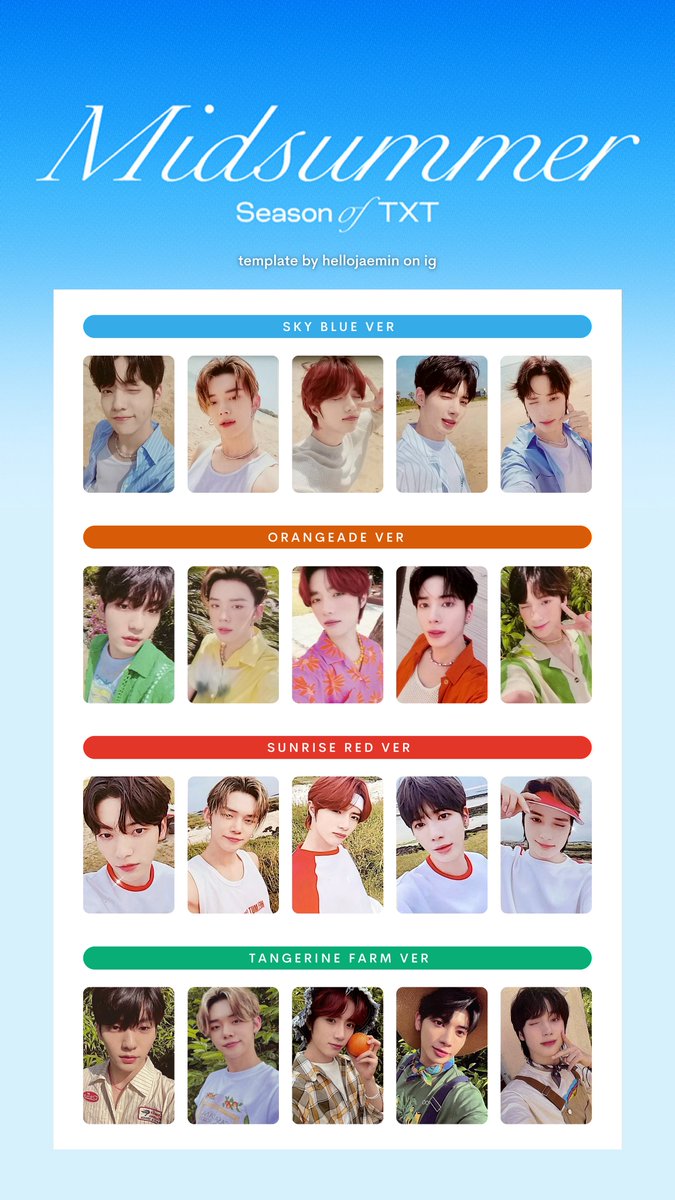 txt midsummer トレカあり jay on X: