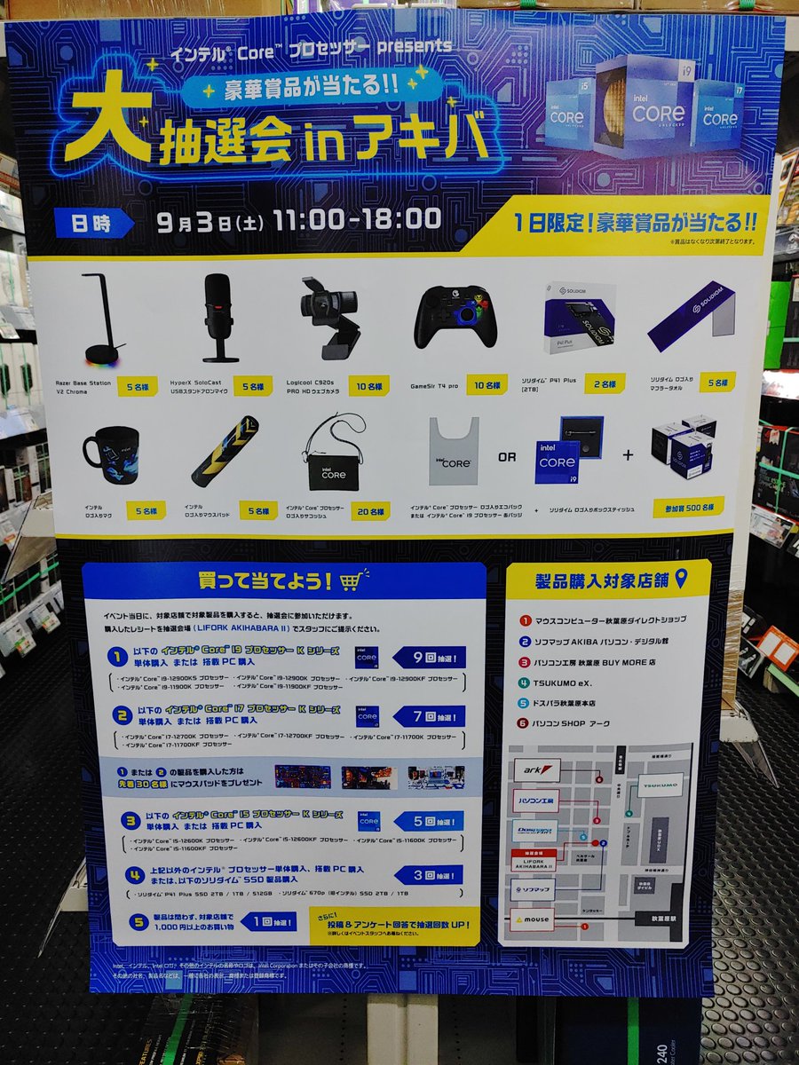 インテルCoreプロセッサー presents 豪華賞品が当たる!! 大抽選会in
