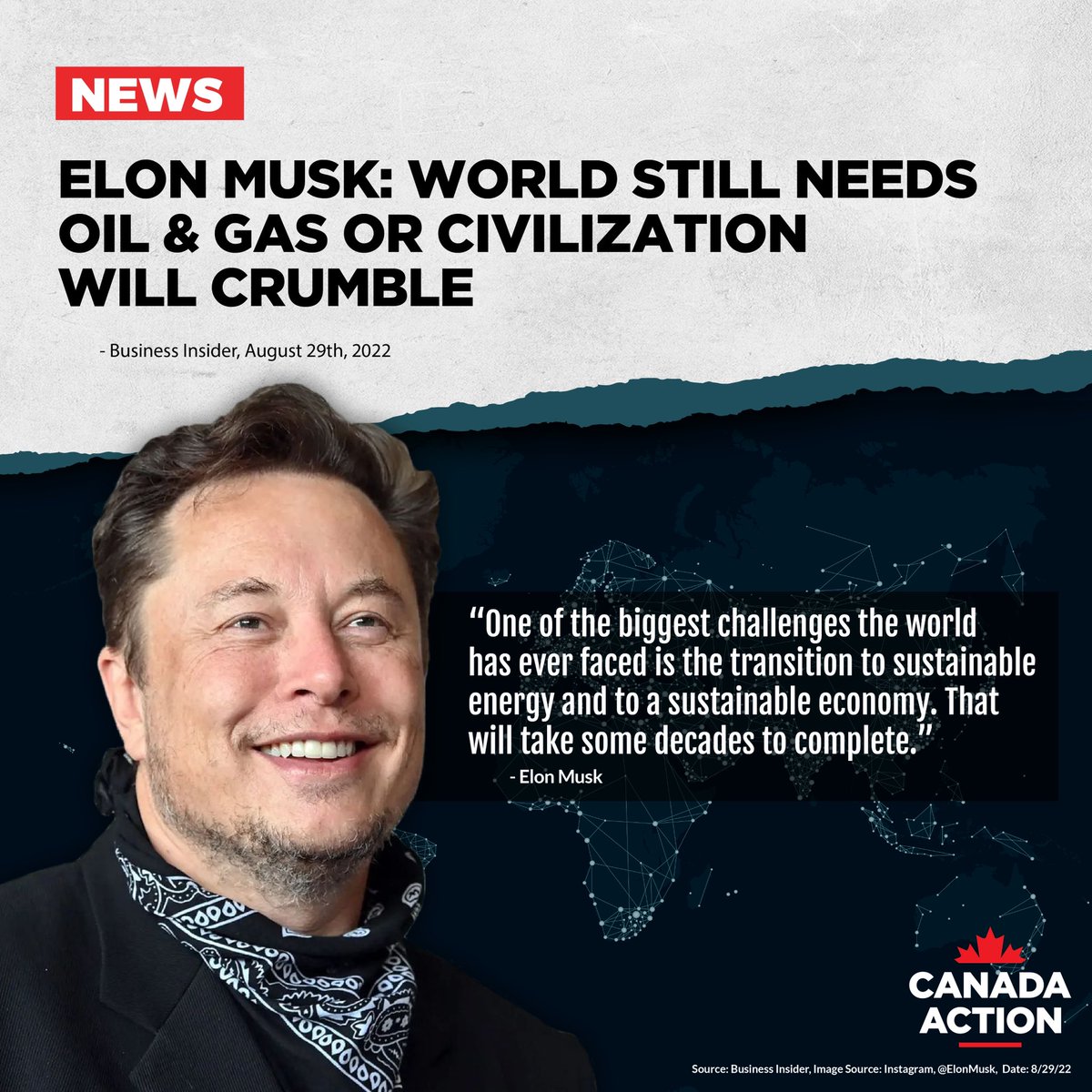 OilsandsAction's tweet photo. Our civilization is dependent on oil and natural gas, and that will be the case for decades to come.

Why would anyone support less regulated and less transparent suppliers instead of #CanadianEnergy?

https://t.co/GLGWC2VGbU https://t.co/6Jgx4XrjCU