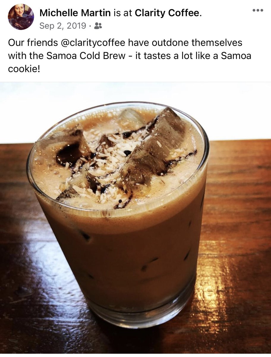 MuschTender's tweet image. Sure wish @ClarityCoffee would bring back the Samoa Cold Brew, it’s delightful!