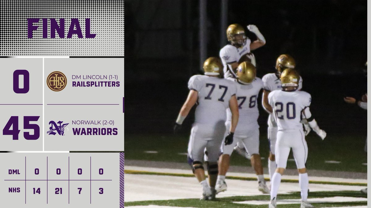 NHSFB_'s tweet photo. Final from Norwalk!

#Warriors⚔️ | #hounded https://t.co/lQ8vOBxwCi