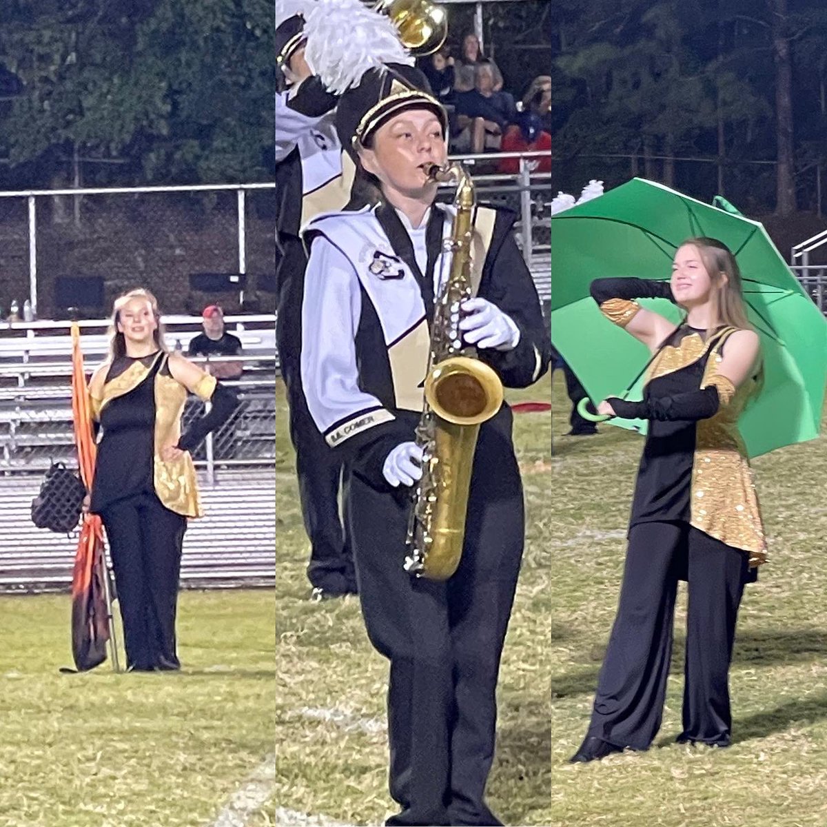 The Marching Sound of Gold entertains the Woodland Bobcat crowd! Comer wins 48-3! Very fun night! #LeadingtheWay #dedicated #bbcmhs
