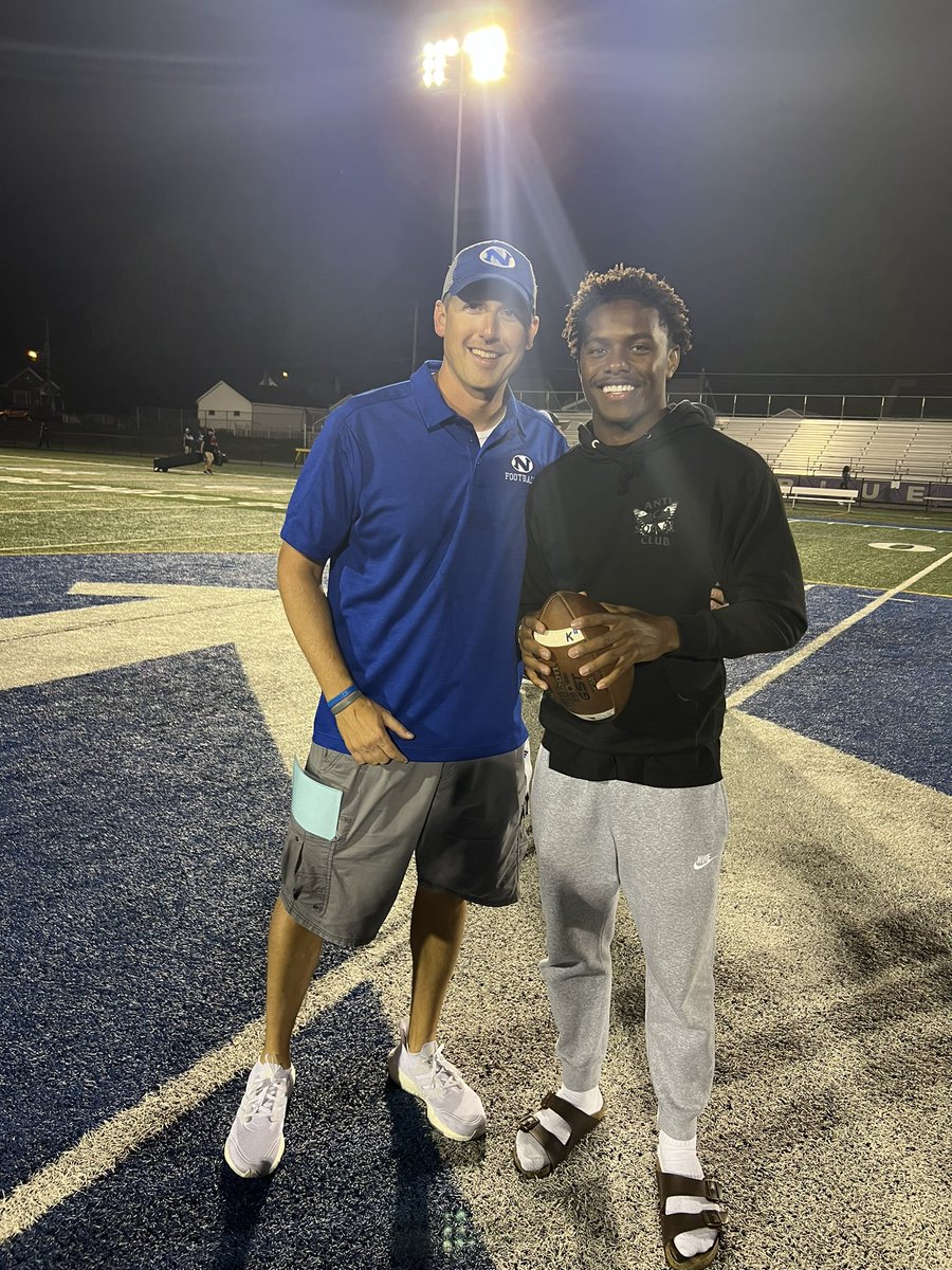 NAHSBlueEagles's tweet photo. Congratulations @NazarethTD Coach Falzone on career win #100!! Welcome home @JahanDotson #NazarethProud #GoBlueEagles https://t.co/X8y9qDlCiv