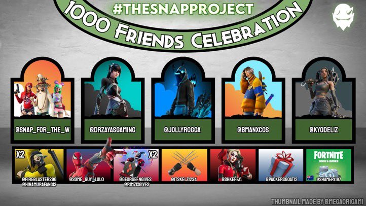 Snap_for_the_W's tweet image. 14 gaw prizes to celebrate 1000 friends of #TheSnapProject &amp;amp; #FJCMOBB

Entry: 

▶️ ♻️ + Follow me &amp;amp; ALL sponsors in 1st comment

▶️ (optional) Follow crew in 2nd comment

▶️ Shout out someone you admire &amp;amp; why + be kind in general 🌱✌️🫶

Ends in ~48 hrs. GL all.