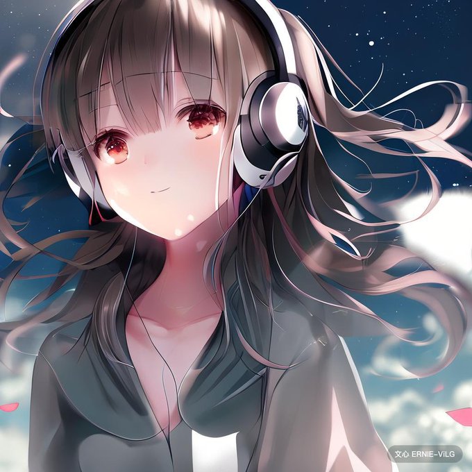 ヘッドホン女子のtwitterイラスト検索結果