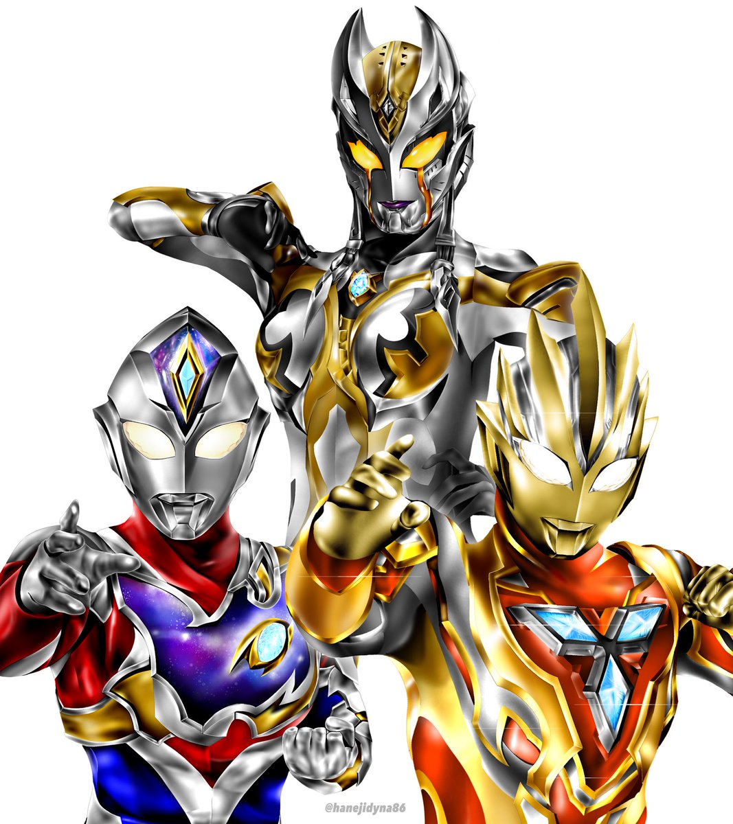 「TriggerからDeckerへ新時代の光の系譜#ウルトラマンデッカー#ウルトラ」|ハネジダイのイラスト