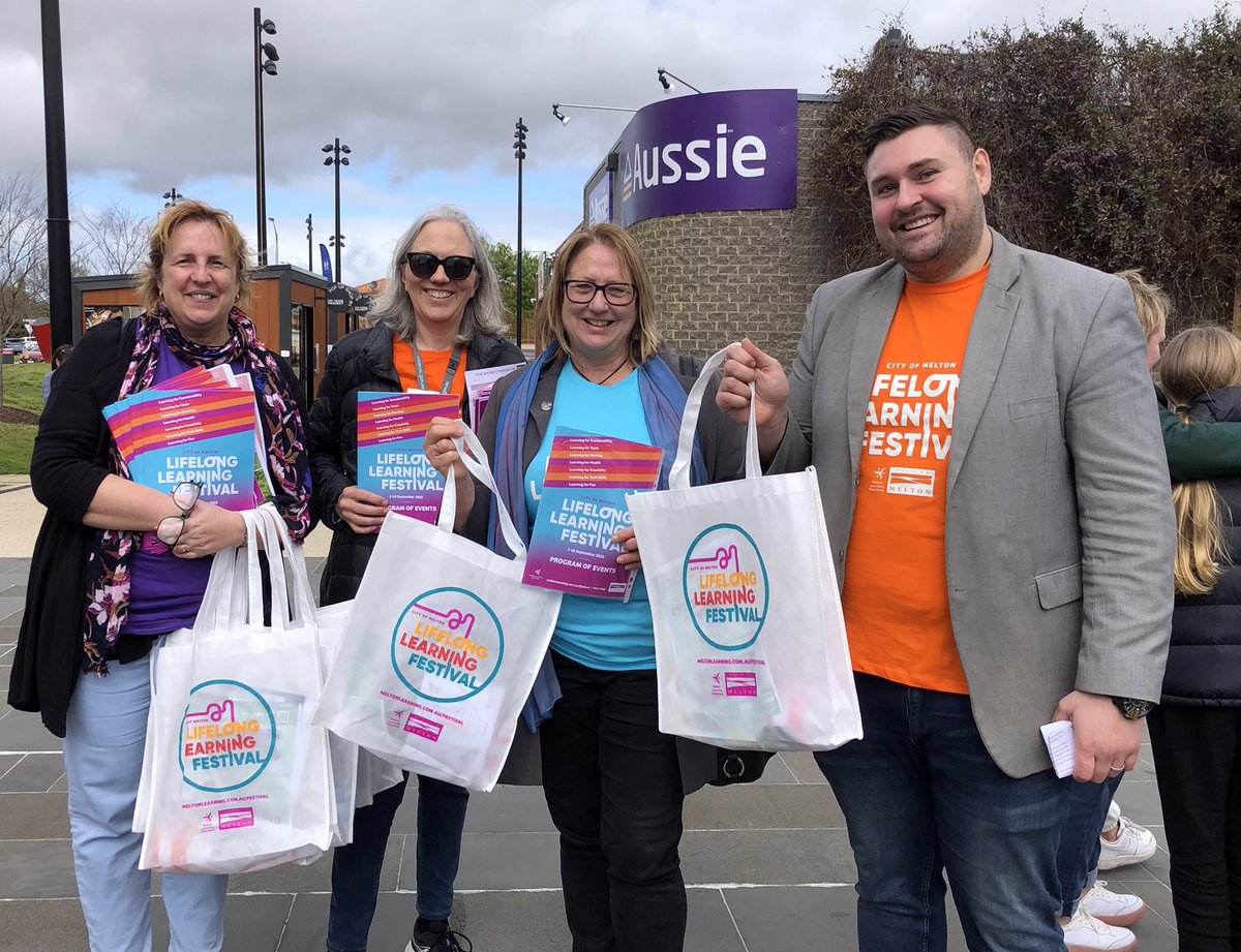 JennyMacaffer's tweet photo. Celebrating #ALW2022 @ the @meltoncity #lifelonglearning festival. What a joy to be out with the community again! Many great learning activities and events happening all week for all ages and abilities. @#ConnectWithLearning @AdultLearningAu @UIL https://t.co/raf5XmBePC
