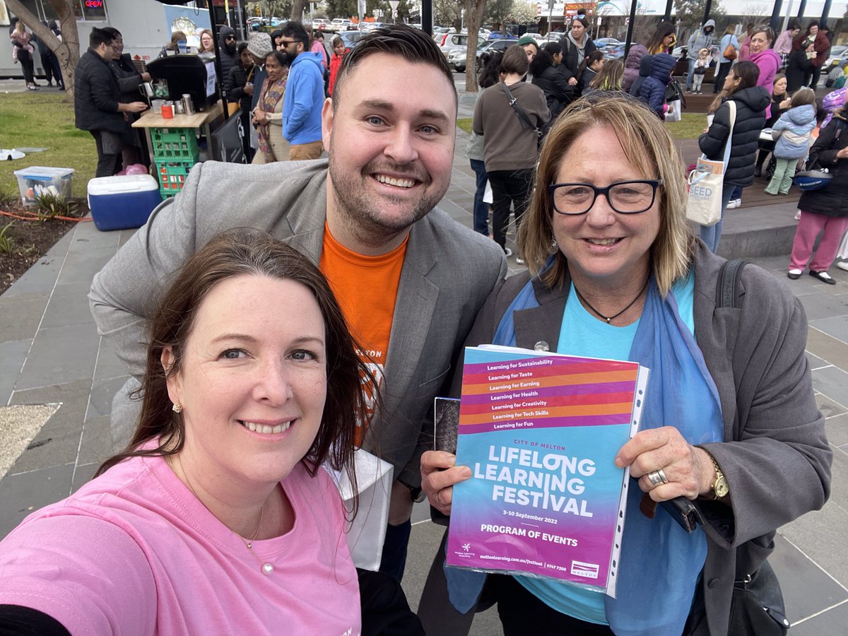 JennyMacaffer's tweet photo. Celebrating #ALW2022 @ the @meltoncity #lifelonglearning festival. What a joy to be out with the community again! Many great learning activities and events happening all week for all ages and abilities. @#ConnectWithLearning @AdultLearningAu @UIL https://t.co/raf5XmBePC