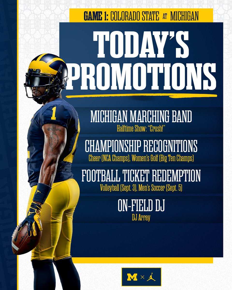 Doors open at 10am and kickoff is slated for noon!

Here's everything you need to know for today's game vs. Colorado State » myumi.ch/z14eV | #GoBlue