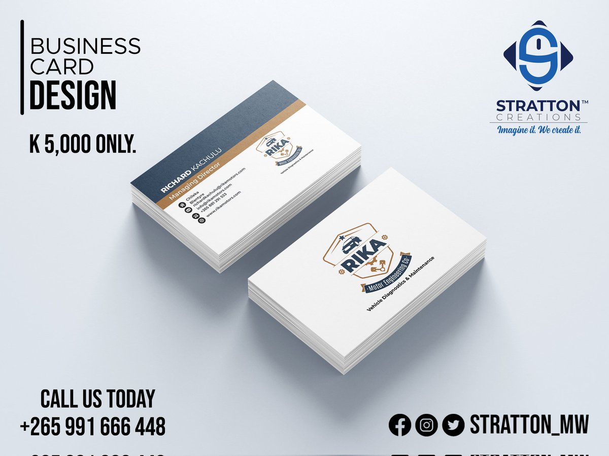 strattonbrandmw's tweet photo. Did you know? Having a business card makes you look professional and credible.
Let us design a business card for you today. This investment will cost K 5,000 only.
Call or WhatsApp us on
+265 (0) 991666448 to get yours today π²πΌπΏπ²πΏπ¦
#strattonmw #businesscarddesignmalawi https://t.co/MlNFpEIPf3