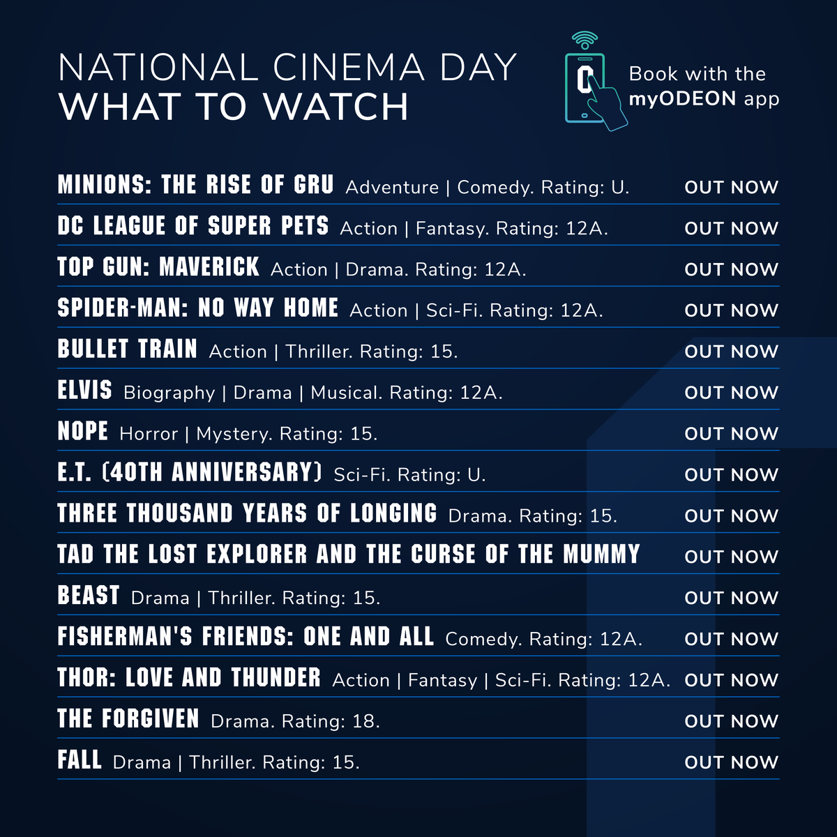 It's National Cinema Day finally🤩

Anything you see here, you can go to see on the best screens, from £3😍 

If you missed any of this summer's big films, now is your time to catch up!