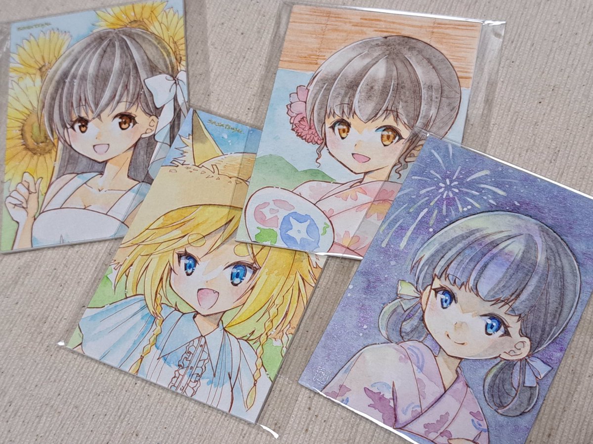 「#コミティア141 直筆イラスト作品色紙・額入り原画・ドローイング・ATCなど、」|ささつゆ🦊5/5【COMITIA144】H28b📚5/6【A40】参加のイラスト
