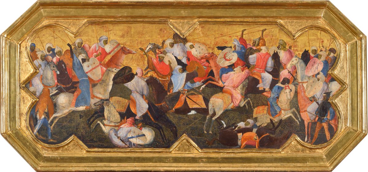 ColeccionMMoret's tweet photo. #Adarga ⬇️

Gherardo #Starnina. Activo en Toledo y en Valencia h. 1380-1401. Batalla oriental. Temple y oro sobre tabla. Lindenau-Museum @LindenauMuseum https://t.co/ROMfNCdCE7