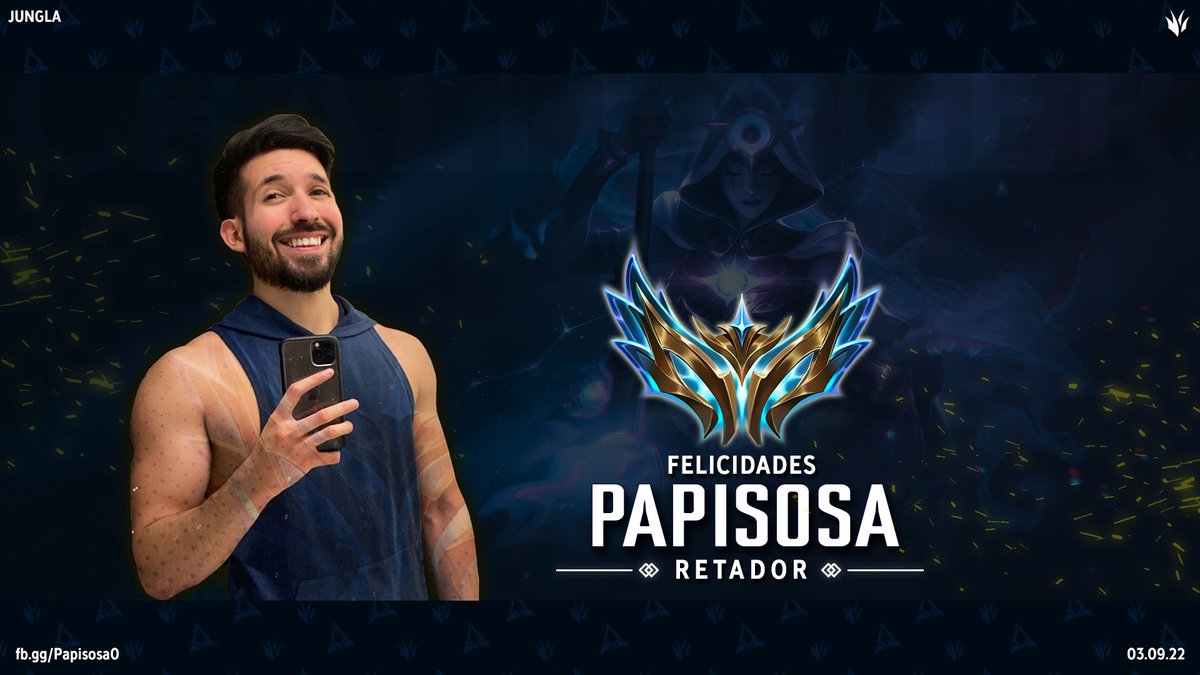 ChrisEsca96's tweet photo. 😎 ¡Felicidades una vez mas por lograr dar el ancho! 😎
@PapiSosa0
 | Cambiando la Historia - CHALLENGER 2022 |
#Papisosa #SosaCity 
#Retador #LeagueOfLegends #ClashConMarcoBackDorado
#MechsSoloFaltasTú #SeptiembreSinFap #CuandoElClickbaitSuperaLaCienciaFicción https://t.co/993SVjlxlv