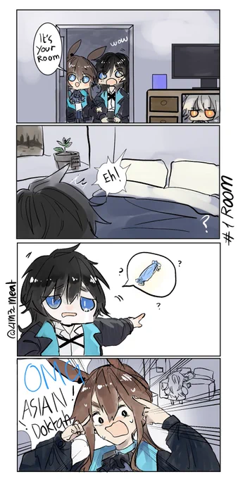 01 Room "I can't sleep without that long pillow"😦 
#明日方舟
#アークナイツ 
#Arknights 