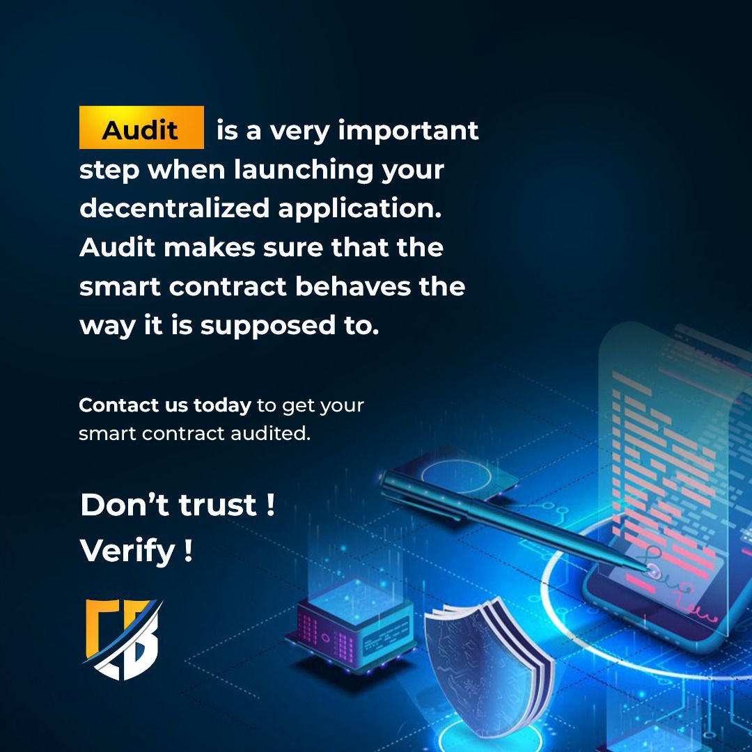 Codebridge_app's tweet image. Get your smart contract audited today ! Audit ensures there is no security issue in your smart contract.