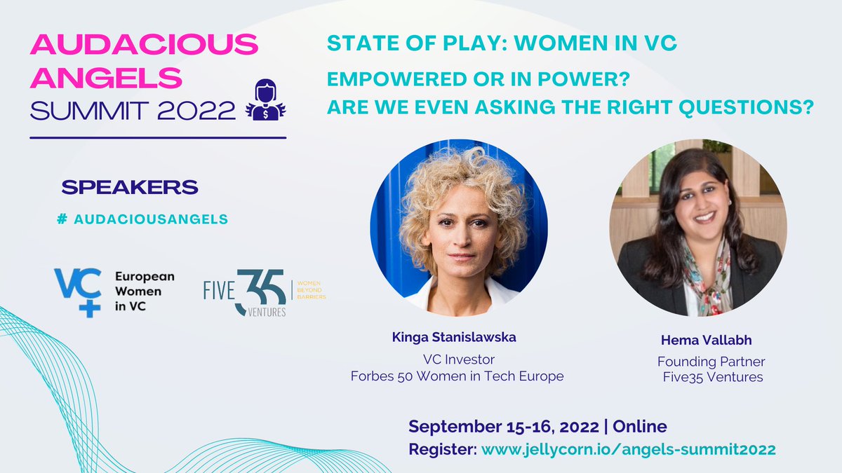 Jellycorn (@jellycornhq) on Twitter photo Join us for this powerhouse session at the #AudaciousAngels Summit with <a href="/KingaStan1/">Kinga Stanislawska</a> & <a href="/HemsVallabh/">Hema Vallabh</a>! 🔥
🎯 Get your Summit ticket now & chime in:
jellycorn.io/angels-summit2…
#womeninvestors #womeninvc #femalefounders #womeninbusiness <a href="/Eu_WomeninVC/">European Women in VC</a> <a href="/Five35V/">Five35 Ventures</a> Join us for this powerhouse session at the #AudaciousAngels Summit with <a href="/KingaStan1/">Kinga Stanislawska</a> & <a href="/HemsVallabh/">Hema Vallabh</a>! 🔥
🎯 Get your Summit ticket now & chime in:
jellycorn.io/angels-summit2…
#womeninvestors #womeninvc #femalefounders #womeninbusiness <a href="/Eu_WomeninVC/">European Women in VC</a> <a href="/Five35V/">Five35 Ventures</a>