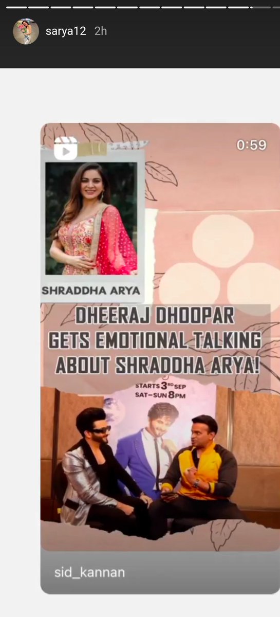 #DheeShra content for me🤏🥲♥️💦

This means SA saw DD's interview, she heard his words for her🥺💫

My favourite part was when Siddharth said DD 'tum shraddha k favourite ho'........this hits different 💘

#DheerajDhoopar #ShraddhaArya #DheeShra #PreeRan