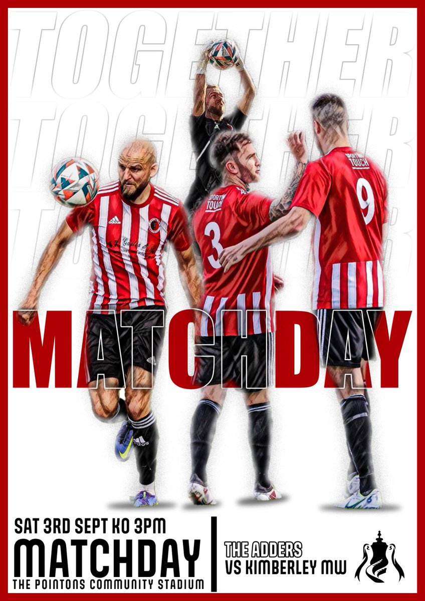 FCAtherstone's tweet photo. ⚽️ MATCHDAY ⚽️

Today we entertain @KimberleyMWFC at The Pointons Community Stadium with a place in the 2nd Qualifying Round of the @EmiratesFACup at stake.

Big crowd and a great atmosphere expected….One not to miss.

Beer, Burgers, and FA Cup Football 👌

Kick-Off 3:00pm

❤️🤍 https://t.co/DEOTlMezNu