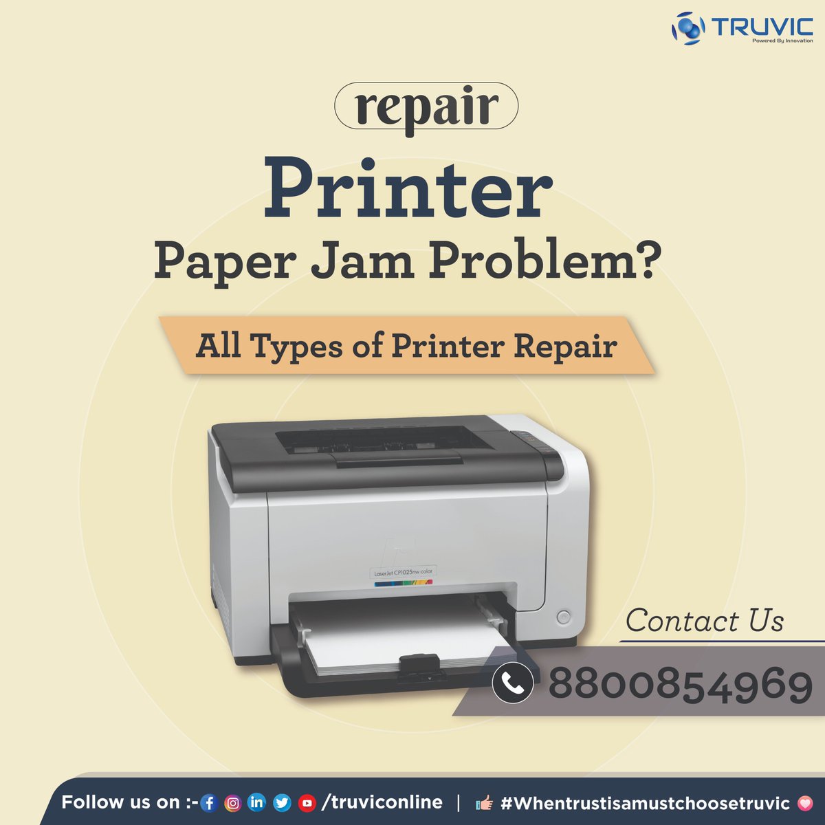 TruvicOnline's tweet photo. Do you need your printer repaired? Get the best price on a purchase or repair by calling us right away.
.
Call Now:- 📞 +91 88008 54969
.
Follow @truviconline
.
#printer #printerrepair #3dprinter #hpprinter #printerpaper #canonprinter #wirelessprinter #printerrepair #printer https://t.co/NvkI7r63Y6