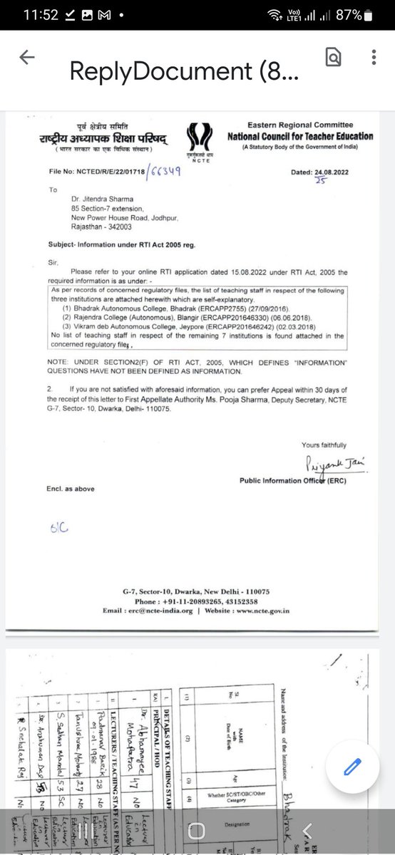 Jitendr18995686's tweet photo. @ncteDelhi @ProfSaklani @KesangYSherpa @OfficialIGNOU @EduMinOfIndia @dpradhanbjp @Annapurna4BJP @AmritMahotsav @Drsubhassarkar @PIBHRD See condition of working of NCTE. ERC, NCTE granted recognition of BEd to 10 Autonomous Colleges of Odisha. Information abt Teachers of  Colleges is not available in files, &amp; yet recognition was granted. They can't manage their own house! Corruption at its peak! @LaxmidharSir https://t.co/ScWXYPaFpy