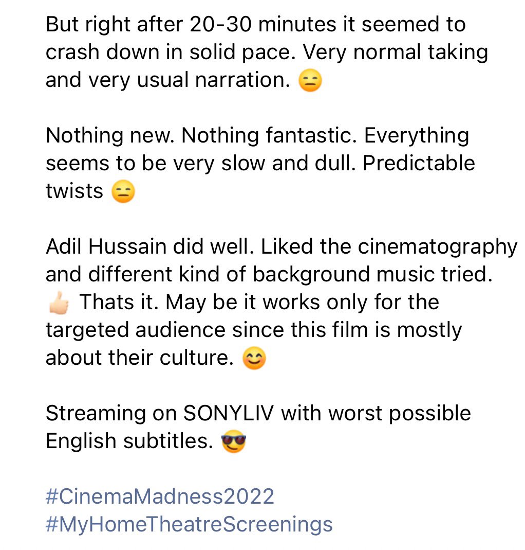 CinemaMadness24's tweet photo. 226. #LorniTheFlaneur (Khasi) {2.5/5} 😑
#LorniTheFlaneurOnSonyLiv @SonyLIV @_AdilHussain 👍🏻 https://t.co/Bfo37YqTD1