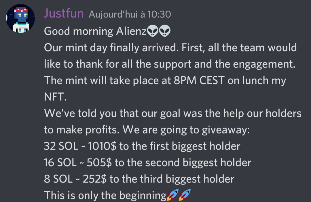 Alienz dao (Mint In Live At 0.05sol) tweet media