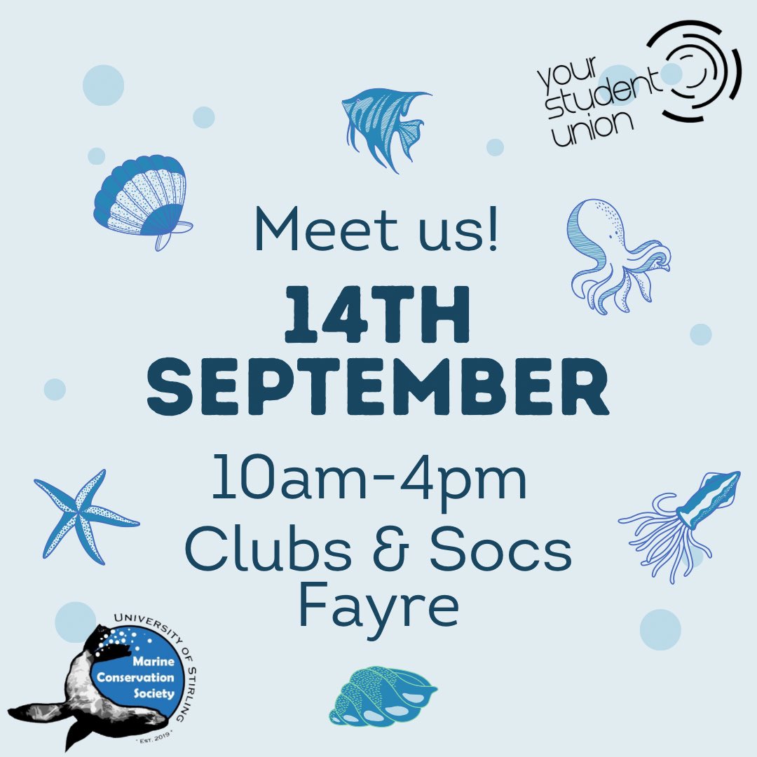 Interested in joining our society? Want to speak to some of our committee members to find out more about who we are and what we do? Then this is for you! We’ll be at the clubs and socs fayre on the 14th September, so come and say hello!💙🌊