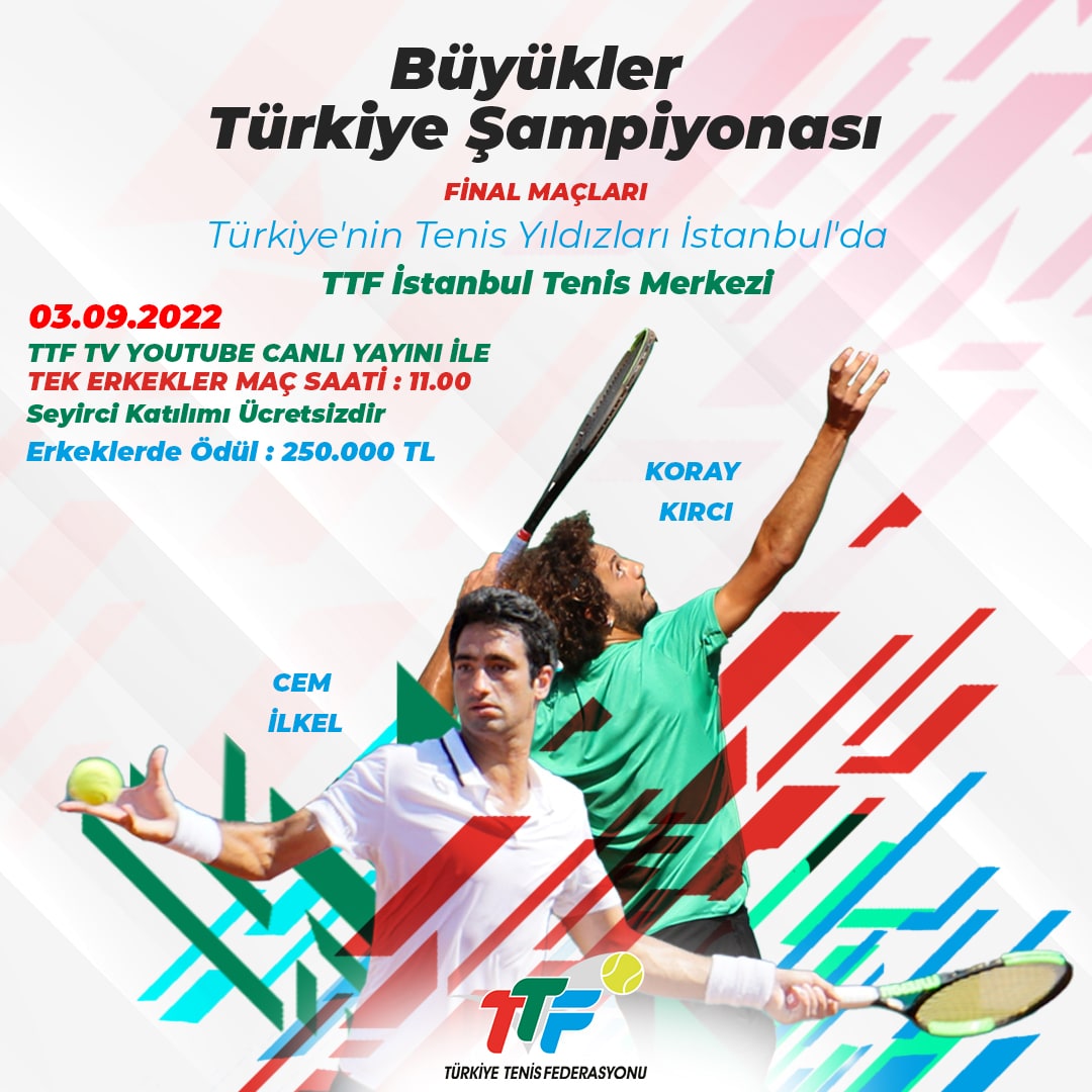 Büyükler Türkiye Şampiyonası 🏆🇹🇷

Cem İlkel-Koray Kırcı Tek Erkekler Final karşılaşmasını canlı izlemek için 👇🏻

📺 youtu.be/Ruz9TiS1vno