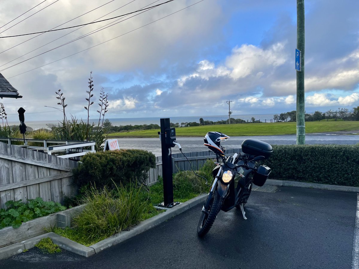 stevefuery's tweet photo. Nice to test out a new charger in my neighbourhood this morning at  #Kilcunda. Thanks ⁦@Chargefox⁩ ⁦@RACV_Official⁩ for plugging the gaps, one charger at a time. Is Mirboo North or Yarragon on your list? 😉 https://t.co/WXzHwLamKD