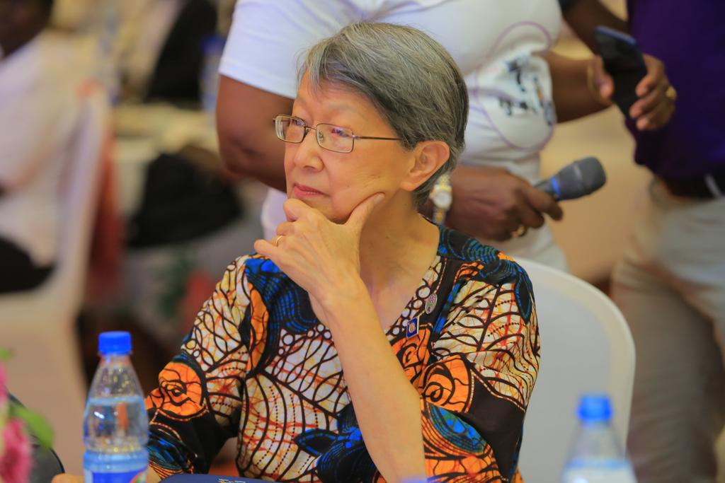 rotaryd9214's tweet photo. All the way from Tanzania with love! We are honoured to have our immediate Past District governor Bibi Young Kimaro attending the Rotarians meeting with  the @Rotary president  @JenJonesRotary here at Speke resort Munyonyo. #RIPresidentVisitsUg https://t.co/SNyKliZURu