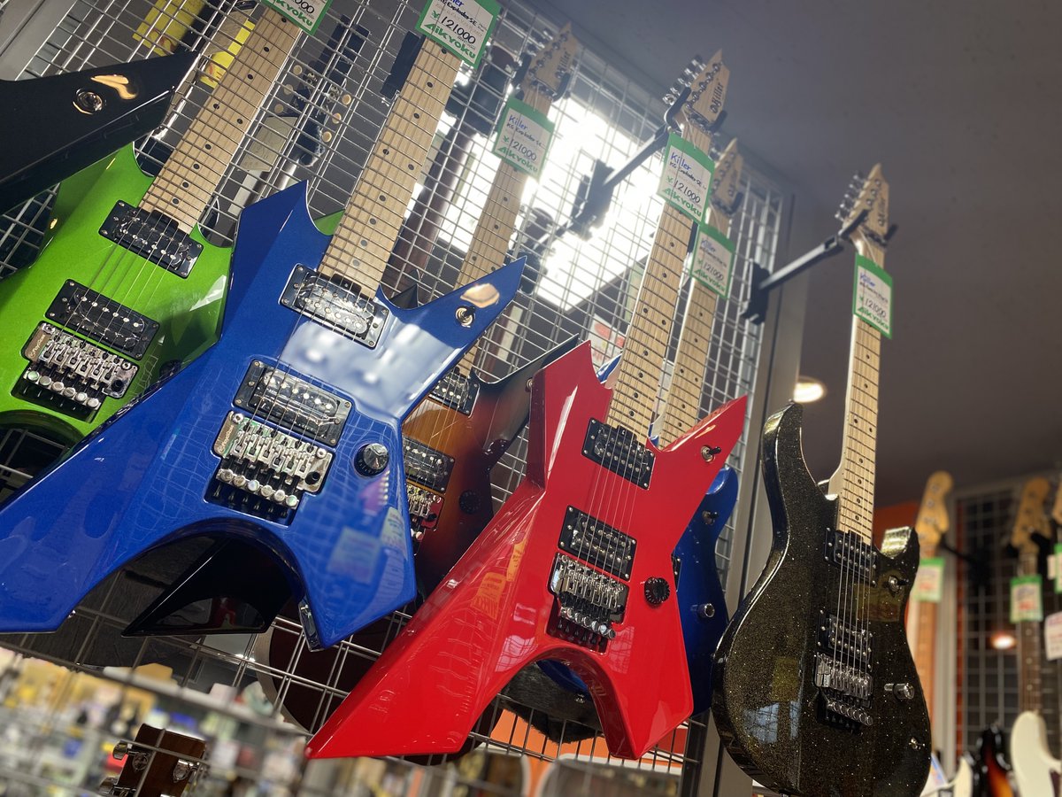 AikyokuOfficial's tweet image. 【アピタ長久手店】

新シリーズ入荷しました✨

■Killer KG-Exploder SE、KG-Fascist Vice SE

コスパの良い2機種✌️
カラバリも豊富🎨

店頭にてお試しもできます🎶
この機会に是非‼️

#Killer #高崎晃 #Exploder #Fascist #SE #エレキギター